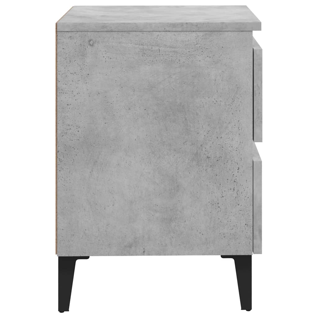 Concrete Grey Bed Cabinets 2-Piece Set, Engineered Wood, 40x35x50 cm