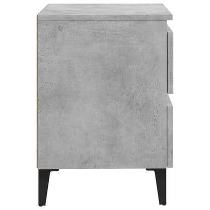Concrete Grey Bed Cabinets 2-Piece Set, Engineered Wood, 40x35x50 cm