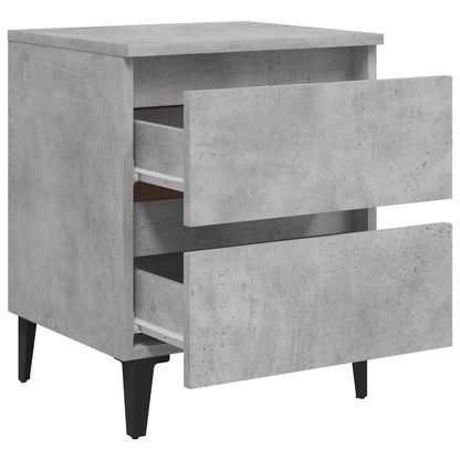 Concrete Grey Bed Cabinets 2-Piece Set, Engineered Wood, 40x35x50 cm