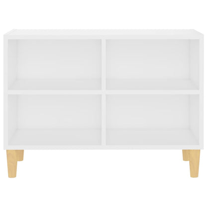 TV Cabinet with Solid Wood Legs White 69.5x30x50 cm