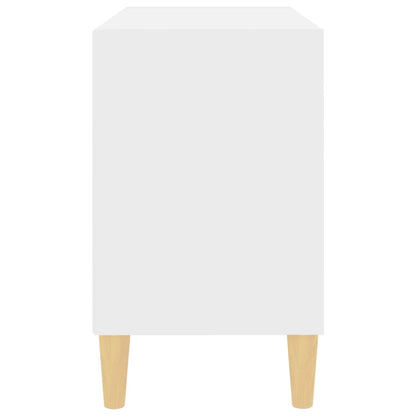 TV Cabinet with Solid Wood Legs White 69.5x30x50 cm