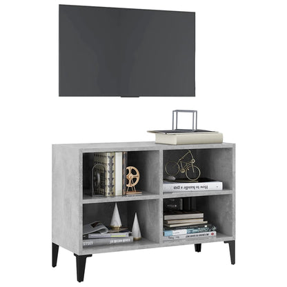 TV Cabinet with Metal Legs Concrete Grey 69.5x30x50 cm