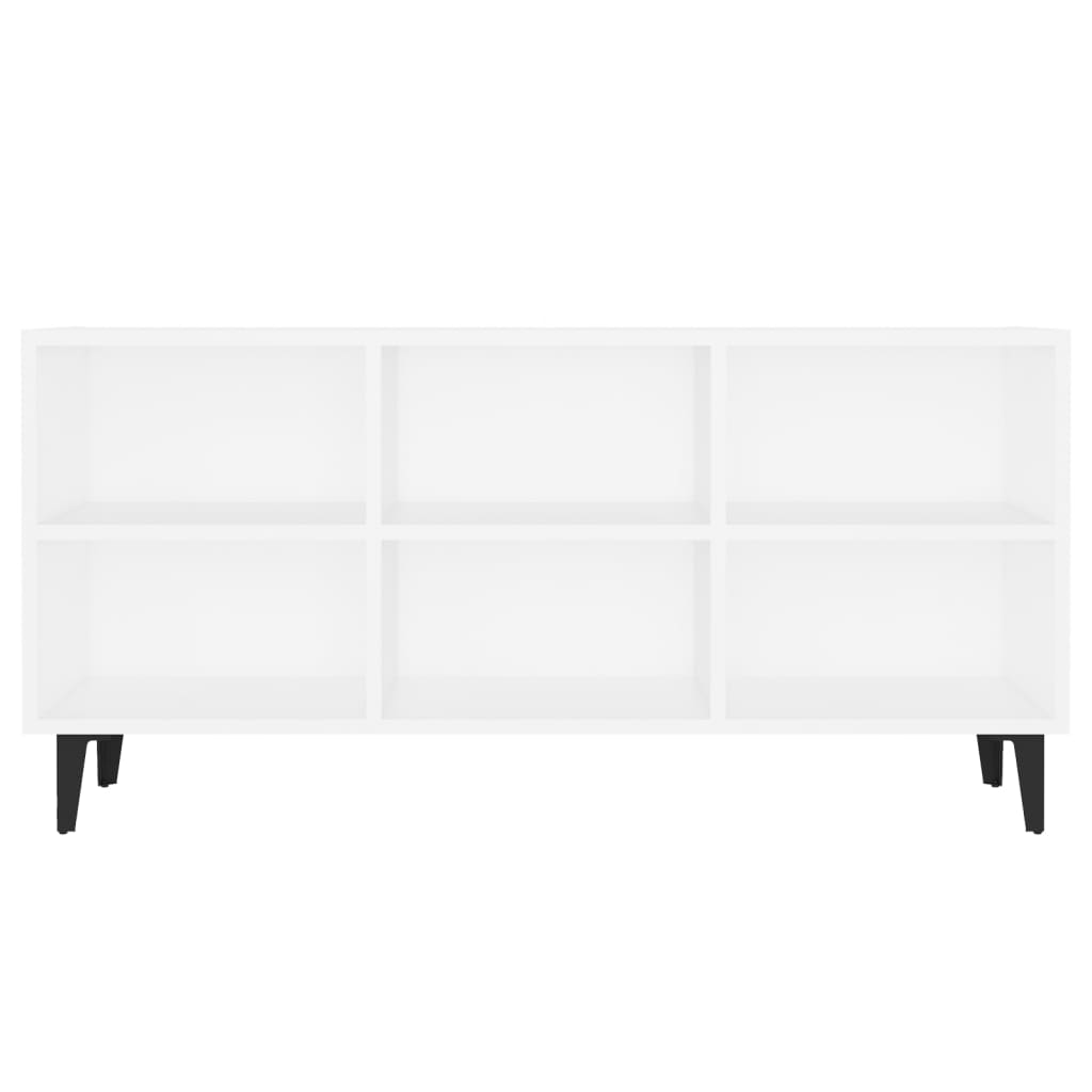 TV Cabinet with Metal Legs White 103.5x30x50 cm