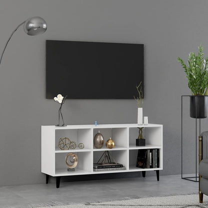 TV Cabinet with Metal Legs White 103.5x30x50 cm
