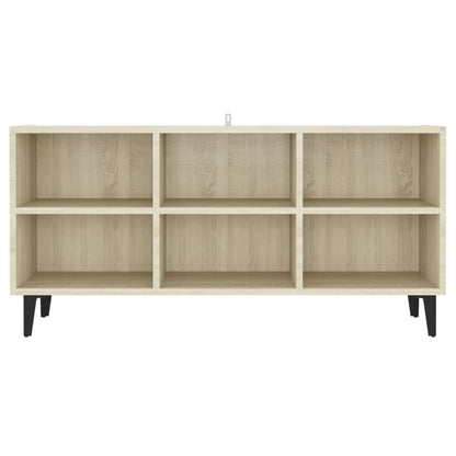 TV Cabinet with Metal Legs Sonoma Oak 103.5x30x50 cm