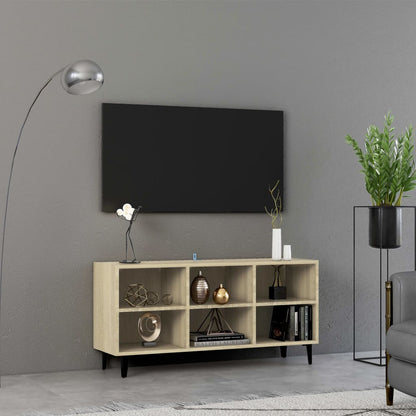 TV Cabinet with Metal Legs Sonoma Oak 103.5x30x50 cm