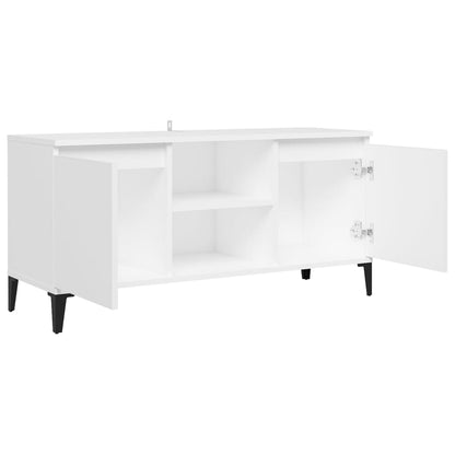 TV Cabinet with Metal Legs White 103.5x35x50 cm
