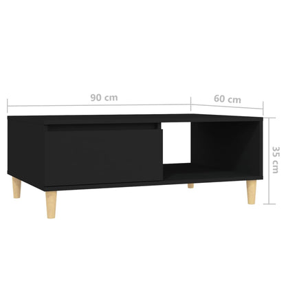 Coffee Table Black 90x60x35 cm Engineered Wood