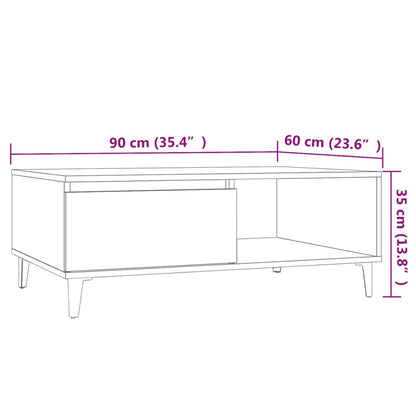 Coffee Table Sonoma Oak 90x60x35 cm Engineered Wood