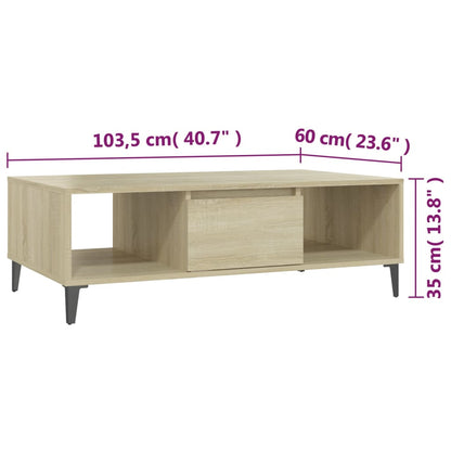 Coffee Table Sonoma Oak 103.5x60x35 cm Engineered Wood