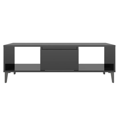 Coffee Table High Gloss Black 103.5x60x35 cm Engineered Wood