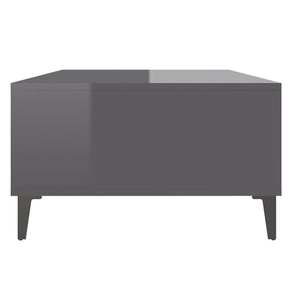 Coffee Table High Gloss Grey 103.5x60x35 cm Engineered Wood