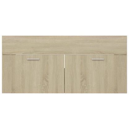 Sink Cabinet with Built-in Basin Sonoma Oak Engineered Wood