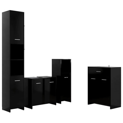 4 Piece Bathroom Furniture Set Black