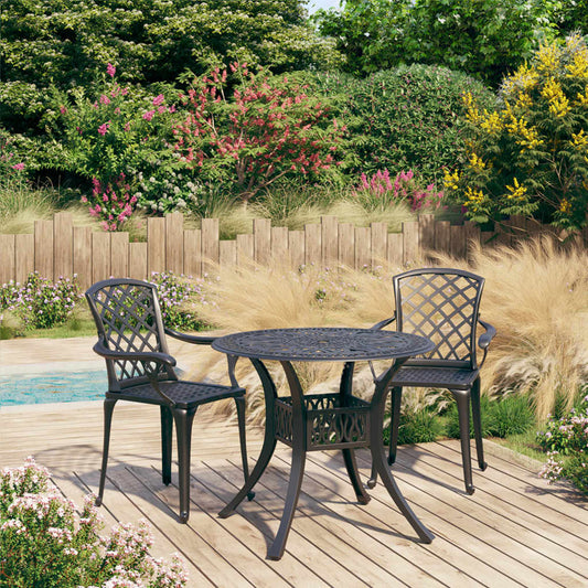 3 Piece Bistro Set Cast Aluminium Black