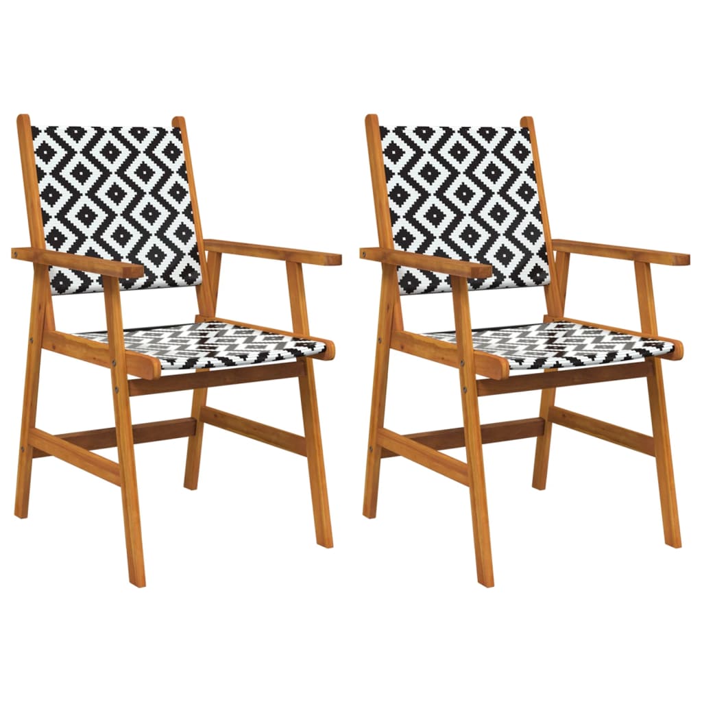 Garden Chairs Set of 2, Solid Acacia Wood - Durable & Stylish Seating