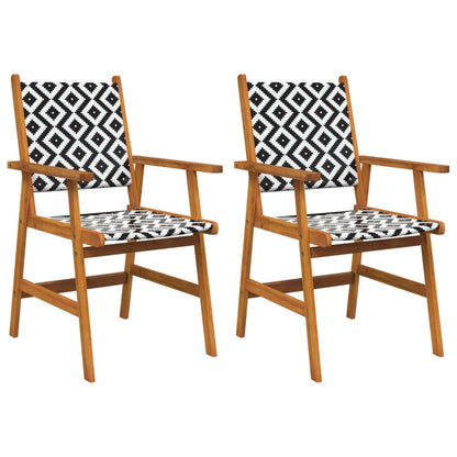 Garden Chairs Set of 2, Solid Acacia Wood - Durable & Stylish Seating