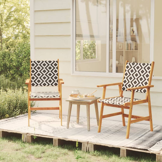 Garden Chairs Set of 2, Solid Acacia Wood - Durable & Stylish Seating