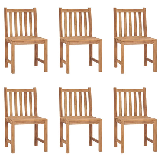 6-Piece Solid Teak Wood Garden Chairs - Durable & Stylish
