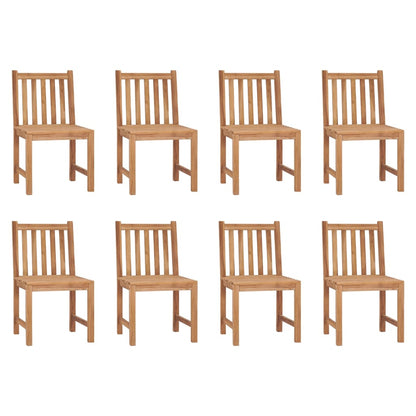 8-Piece Solid Teak Wood Garden Chairs Set - Durable & Stylish