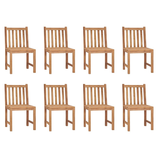 8-Piece Solid Teak Wood Garden Chairs Set - Durable & Stylish