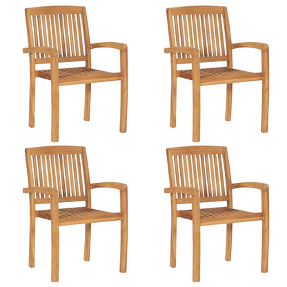 5 Piece Garden Dining Set Solid Wood Teak