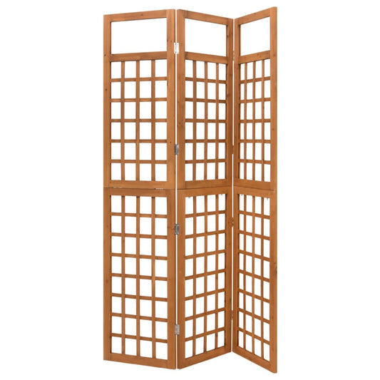 3-Panel Solid Fir Wood Room Divider/Trellis - 121x180.5 cm