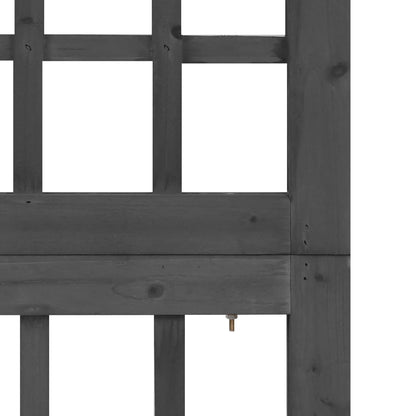 Black Solid Fir Wood 6-Panel Room Divider/Trellis 242.5x180 cm