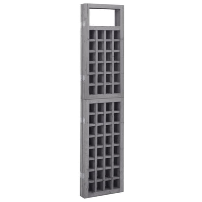 Solid Fir Wood Grey 3-Panel Room Divider/Trellis - 121x180 cm