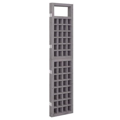 4-Panel Trellis Room Divider, Solid Fir Wood, Grey, 161x180 cm