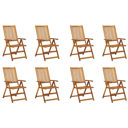 8-Piece Solid Acacia Wood Folding Garden Chairs - Durable & Stylish