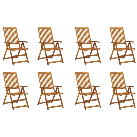 8-Piece Solid Acacia Wood Folding Garden Chairs - Durable & Stylish