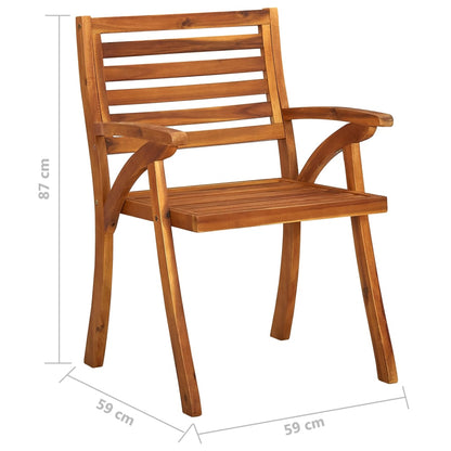 6-Piece Solid Acacia Wood Garden Chairs Set - Durable & Stylish
