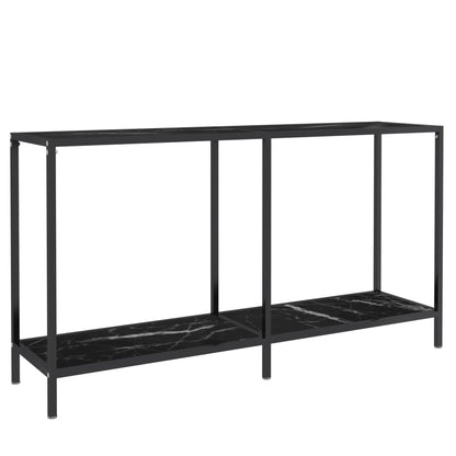 Console Table Black 140x35x75.5 cm Tempered Glass