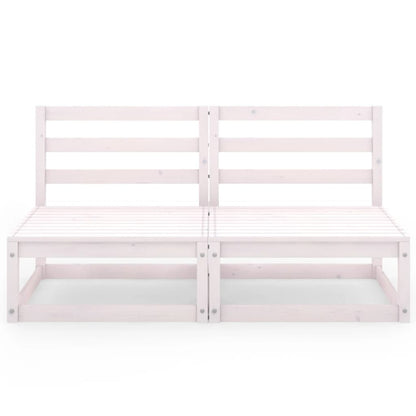 White Solid Pinewood Garden 2-Seater Sofa - Elegant & Durable