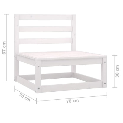 White Solid Pinewood Garden 2-Seater Sofa - Elegant & Durable