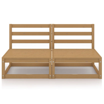 Honey Brown Solid Pinewood Garden 2-Seater Sofa