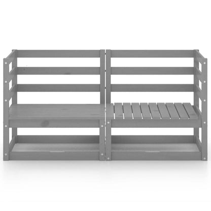 Garden 2-Seater Sofa Grey Solid Pinewood