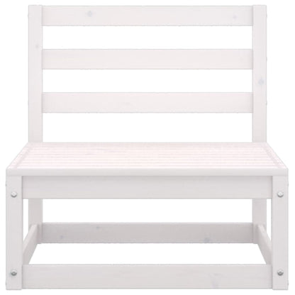 4 Piece Garden Lounge Set White Solid Wood Pine