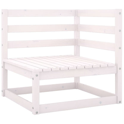 White Solid Pinewood 3-Seater Garden Sofa - Stylish Outdoor Comfort