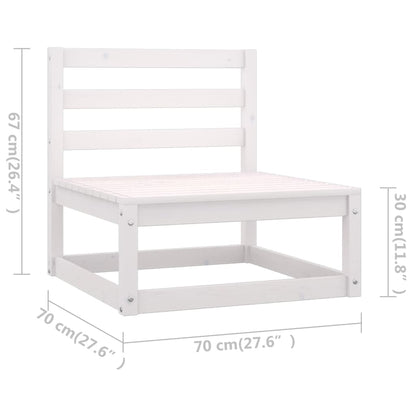 4 Piece Garden Lounge Set White Solid Wood Pine