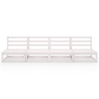 Elegant White Pinewood 4-Seater Garden Sofa | Durable Outdoor Comfort