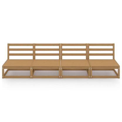 Honey Brown 4-Seater Garden Sofa - Solid Pinewood Charm