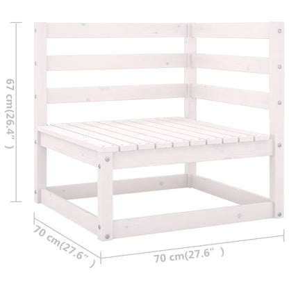 4 Piece Garden Lounge Set White Solid Wood Pine