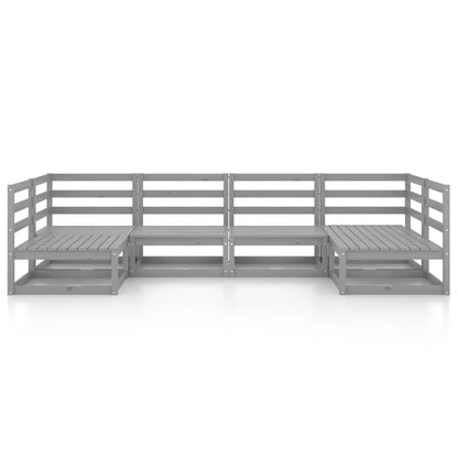 6 Piece Garden Lounge Set Solid Wood Pine