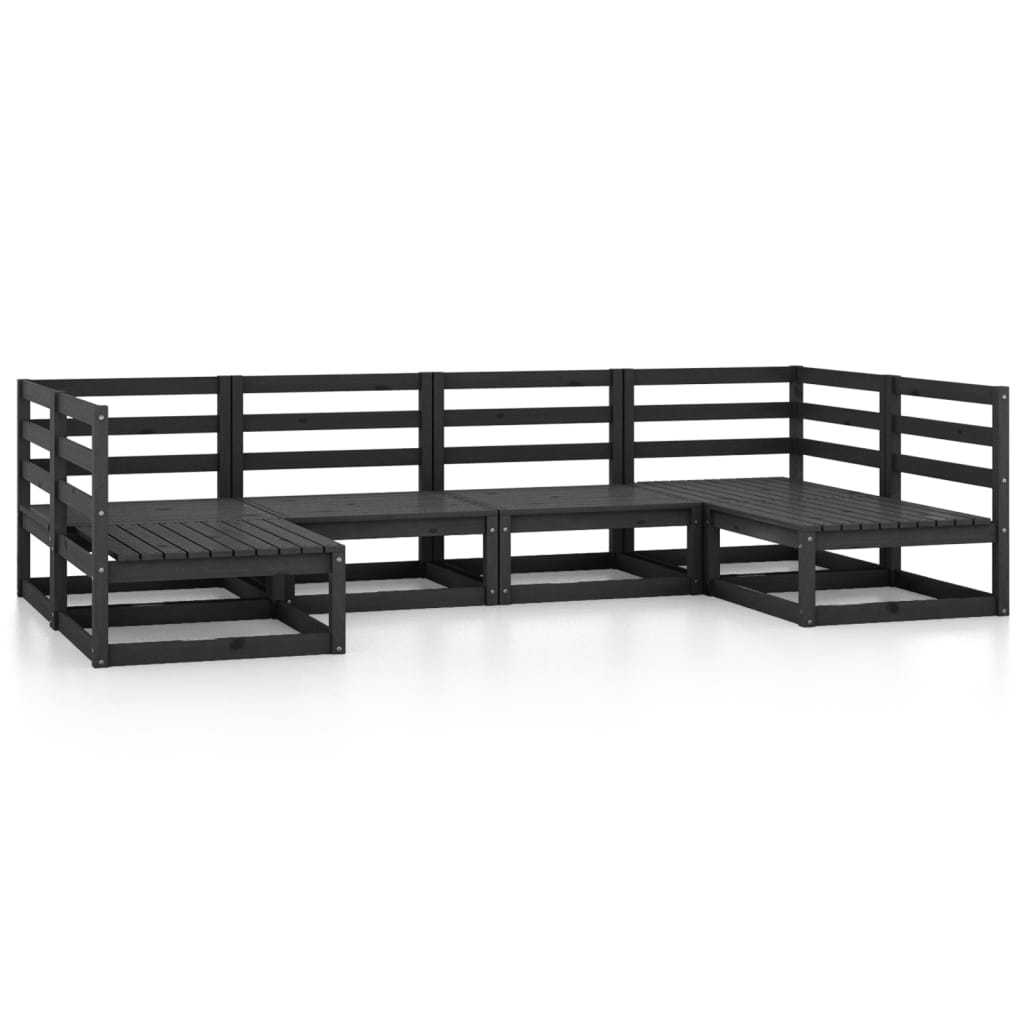 6 Piece Garden Lounge Set Solid Pinewood