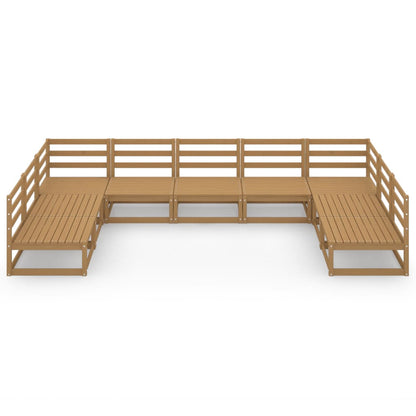 9 Piece Garden Lounge Set Solid Pinewood