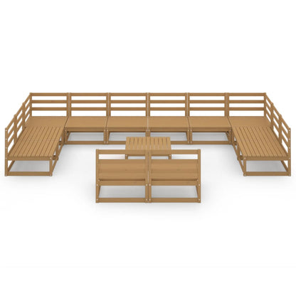 13 Piece Garden Lounge Set Solid Pinewood