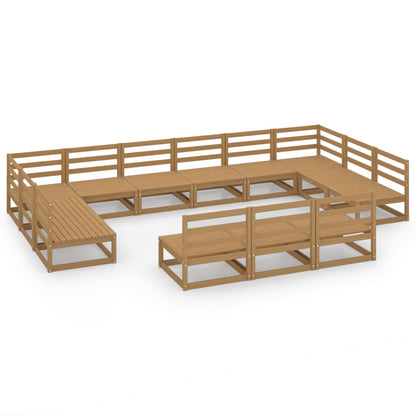 13 Piece Garden Lounge Set Solid Pinewood