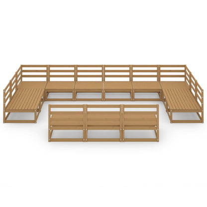 13 Piece Garden Lounge Set Solid Pinewood